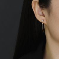 Fashion Flower Sterling Silver Plating Rhinestones Earrings 1 Pair main image 4