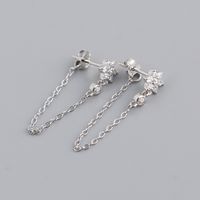 Fashion Flower Sterling Silver Plating Rhinestones Earrings 1 Pair sku image 2