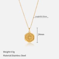 Retro Letter Star Moon Stainless Steel Necklace sku image 6