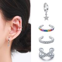 Fashion Star Sterling Silver Inlay Zircon Ear Studs 1 Piece main image 4