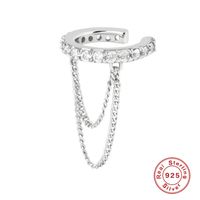 Simple Style Solid Color Silver Plating Chain Inlay Zircon Ear Clips 1 Piece sku image 2