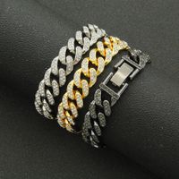 Fashion Solid Color Alloy Inlay Rhinestones Men's Bracelets 1 Piece main image 1