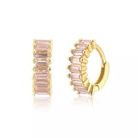 Simple Style Circle Brass Plating Inlay Zircon Earrings 1 Pair sku image 17