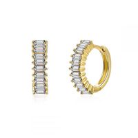 Simple Style Circle Brass Plating Inlay Zircon Earrings 1 Pair sku image 13