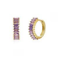 Simple Style Circle Brass Plating Inlay Zircon Earrings 1 Pair sku image 15