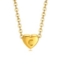 Fashion Letter Heart Shape Stainless Steel Plating Pendant Necklace sku image 3