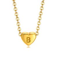 Fashion Letter Heart Shape Stainless Steel Plating Pendant Necklace sku image 2