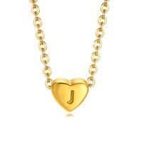 Fashion Letter Heart Shape Stainless Steel Plating Pendant Necklace sku image 26