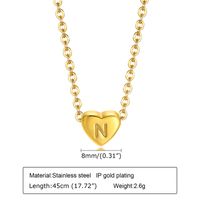 Fashion Letter Heart Shape Stainless Steel Plating Pendant Necklace sku image 13