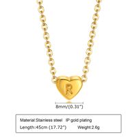 Fashion Letter Heart Shape Stainless Steel Plating Pendant Necklace sku image 17