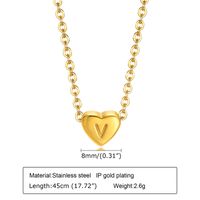 Fashion Letter Heart Shape Stainless Steel Plating Pendant Necklace sku image 21