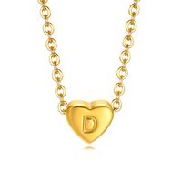 Fashion Letter Heart Shape Stainless Steel Plating Pendant Necklace sku image 4