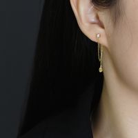 Fashion Geometric Sterling Silver Plating Rhinestones Drop Earrings 1 Pair main image 2