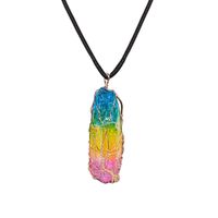 Fashion Gradient Color Glass Plating Unisex Pendant Necklace 1 Piece sku image 2