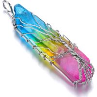 Fashion Gradient Color Glass Plating Unisex Pendant Necklace 1 Piece main image 6