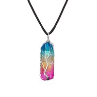 Fashion Gradient Color Glass Plating Unisex Pendant Necklace 1 Piece sku image 1