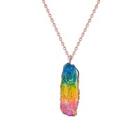 Fashion Gradient Color Glass Plating Unisex Pendant Necklace 1 Piece sku image 5