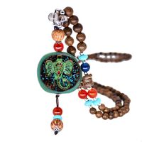 Fashion Round Fish Alloy Wooden Beads Beaded Women's Sweater Chain sku image 1