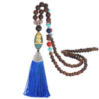 Fashion Round Fish Alloy Wooden Beads Beaded Women's Sweater Chain sku image 4
