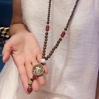 Fashion Round Fish Alloy Wooden Beads Beaded Women's Sweater Chain main image 1