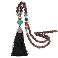 Fashion Round Fish Alloy Wooden Beads Beaded Women's Sweater Chain sku image 3