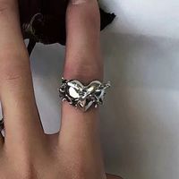 Fashion Solid Color Alloy Hollow Out Inlay Zircon Women's Open Ring 1 Piece sku image 23