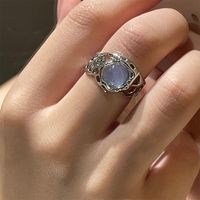 Fashion Solid Color Alloy Hollow Out Inlay Zircon Women's Open Ring 1 Piece sku image 2