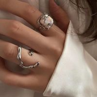 Fashion Solid Color Alloy Hollow Out Inlay Zircon Women's Open Ring 1 Piece sku image 28