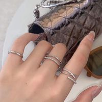 Fashion Solid Color Alloy Hollow Out Inlay Zircon Women's Open Ring 1 Piece sku image 33