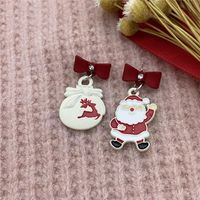 Fashion Santa Claus Snowman Snowflake Alloy Women's Earrings 1 Pair sku image 3