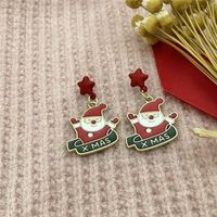 Fashion Santa Claus Snowman Snowflake Alloy Women's Earrings 1 Pair sku image 5