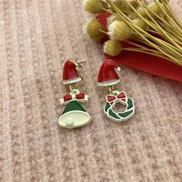 Fashion Santa Claus Snowman Snowflake Alloy Women's Earrings 1 Pair sku image 4