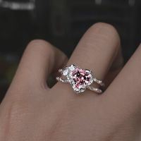 Fashion Solid Color Alloy Hollow Out Inlay Zircon Women's Open Ring 1 Piece sku image 26