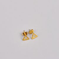 Simple Style Triangle Titanium Steel Gold Plated Ear Studs 1 Pair main image 4