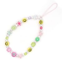 Nihaojewelry Wholesale Accessories Mixed Color Round Beads Yellow Smiley Face Mobile Phone Lanyard sku image 4