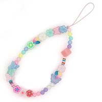 Nihaojewelry Wholesale Accessories Mixed Color Round Beads Yellow Smiley Face Mobile Phone Lanyard sku image 6