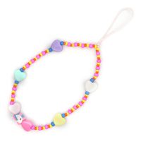 Nihaojewelry Wholesale Accessories Mixed Color Round Beads Yellow Smiley Face Mobile Phone Lanyard sku image 1