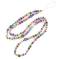 Nihaojewelry Wholesale Accessories Mixed Color Round Beads Yellow Smiley Face Mobile Phone Lanyard sku image 24