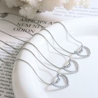 Simple Style Heart Shape Titanium Steel Plating Necklace main image 5