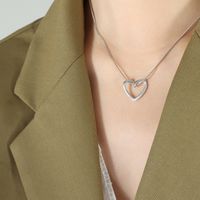 Simple Style Heart Shape Titanium Steel Plating Necklace sku image 1