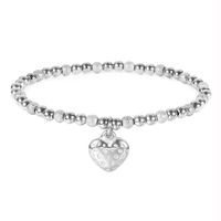 Fashion Heart Shape Stainless Steel Beaded Plating Bracelets 1 Piece sku image 1