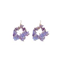 1 Pair Fashion Heart Shape Flower Diamond Alloy Resin Rhinestones Drop Earrings main image 4