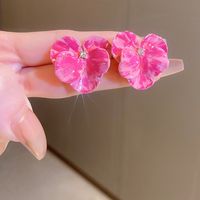 1 Pair Fashion Heart Shape Flower Diamond Alloy Resin Rhinestones Drop Earrings sku image 14