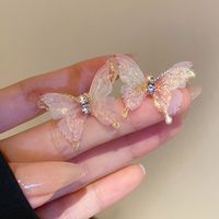 1 Pair Fashion Heart Shape Flower Diamond Alloy Resin Rhinestones Drop Earrings sku image 8