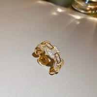 Fashion Rabbit Heart Shape Flower Copper Plating Inlay Shell Zircon Open Ring 1 Piece sku image 31