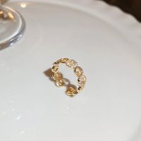 Fashion Rabbit Heart Shape Flower Copper Plating Inlay Shell Zircon Open Ring 1 Piece sku image 29