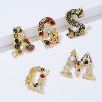 Fashion Letter Rhinestone Inlay Artificial Pearls Unisex Brooches main image 5