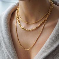 Fashion Geometric Titanium Steel Gold Plated Bracelets Necklace 1 Piece main image 1