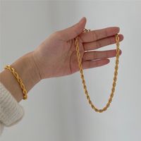 Fashion Geometric Titanium Steel Gold Plated Bracelets Necklace 1 Piece sku image 3