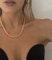 Fashion Geometric Titanium Steel Gold Plated Bracelets Necklace 1 Piece sku image 1